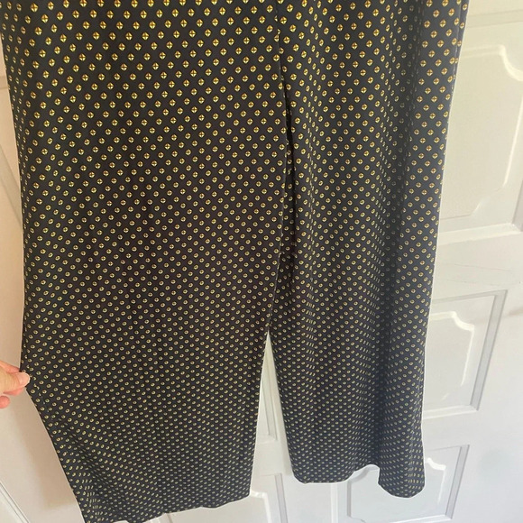 NWT Michael Michael Kors Navy Blue Printed Side Tie wide leg Jumpsuit - Picture 10 of 11